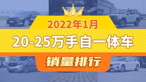 2022年1月20-25万手自一体车销量排行榜，凯美瑞以26164辆夺冠，君越升至第10名 