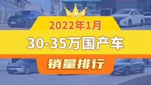 2022年1月30-35万国产车销量排行榜，小鹏P7位居第二，第一名你绝对想不到