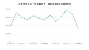 上海市2月汽车销量 Model Y排名第一(2022年)