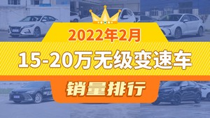 2022年2月15-20万无级变速车销量排行榜，本田CR-V位居第二，第一名你绝对想不到