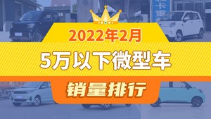 2022年2月5万以下微型车销量排行榜，凌宝BOX屈居第三，风光MINIEV成最大黑马