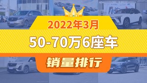 2022年3月50-70万6座车销量排行榜，别克GL8夺得冠军，第二名差距也太大了 