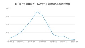 雷丁 6月份销量数据发布 同比下降65.85%(2022年)