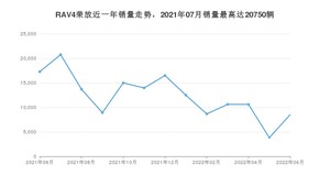 2022年6月丰田RAV4荣放销量数据发布 共卖了8529台