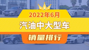 2022年6月汽油中大型车销量排行榜，奥迪A6L位居第二，第一名你绝对想不到