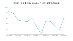 思铭 7月份销量数据发布 同比下降25.23%(2022年)