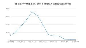 雷丁 7月份销量数据发布 同比下降81.23%(2022年)