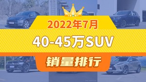 2022年7月40-45万SUV销量排行榜，Model Y夺得冠军，第二名差距也太大了 