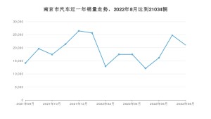 南京市8月汽车销量 英朗排名第一(2022年)