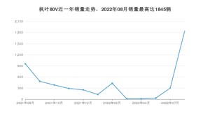 2022年8月睿蓝汽车枫叶80V销量多少？ 在哪个城市卖得最好？