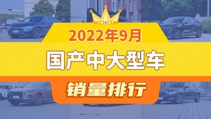 2022年9月国产中大型车销量排行榜，极氪001位居第二，第一名你绝对想不到