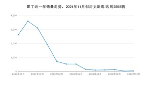 雷丁 10月份销量数据发布 同比下降98.21%(2022年)