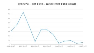 2022年10月北京汽车北京EU7销量数据发布 共卖了49台