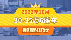 2022年10月30-35万6座车销量排行榜，别克GL8夺得冠军，第二名差距也太大了 