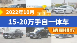 2022年10月15-20万手自一体车销量排行榜，凯美瑞位居第二，第一名你绝对想不到