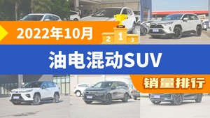 2022年10月油电混动SUV销量排行榜，本田CR-V位居第二，第一名你绝对想不到