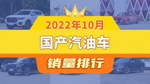 2022年10月国产汽油车销量排行榜，逸动屈居第三