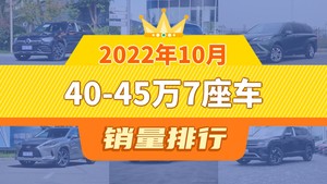 2022年10月40-45万7座车销量排行榜，别克GL8位居第二，第一名你绝对想不到