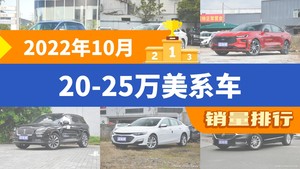 2022年10月20-25万美系车销量排行榜，蒙迪欧屈居第三，锐际成最大黑马