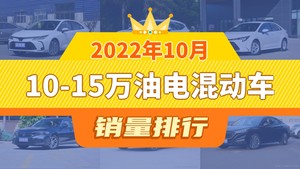 2022年10月10-15万油电混动车销量排行榜，卡罗拉夺得冠军，第二名差距也太大了 