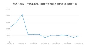 东风风光 11月份销量数据发布 同比下降58.36%(2022年)