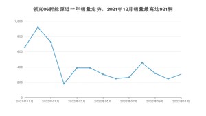 2022年11月领克06新能源销量数据发布 共卖了306台