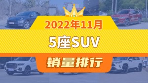 2022年11月5座SUV销量排行榜，Model Y以51904辆夺冠，宋Pro新能源升至第3名 