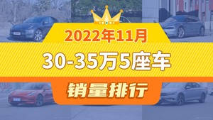 2022年11月30-35万5座车销量排行榜，Model Y夺得冠军，第二名差距也太大了 