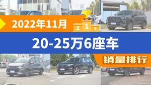 2022年11月20-25万6座车销量排行榜，别克GL8以7557辆夺冠，远志M1升至第6名 