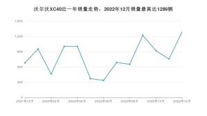 2022年12月沃尔沃XC40销量数据发布 共卖了1289台