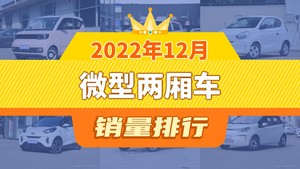 2022年12月微型两厢车销量排行榜，科莱威CLEVER屈居第三，零跑T03成最大黑马