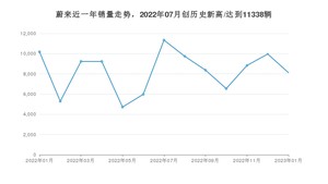 蔚来 1月份销量数据发布 同比下降20.22%(2023年)