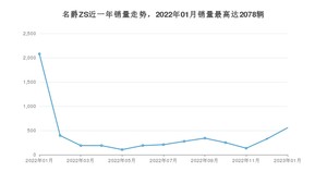 2023年1月名爵ZS销量数据发布 共卖了556台