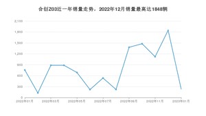 2023年1月合创Z03销量数据发布 共卖了234台