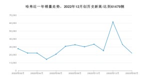 哈弗 2月份销量数据发布 同比下降20.8%(2023年)