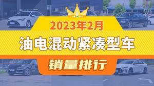 2023年2月油电混动紧凑型车销量排行榜，思域屈居第三