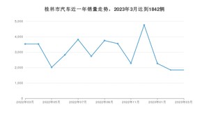 桂林市3月汽车销量 宏光MINI EV排名第一(2023年)