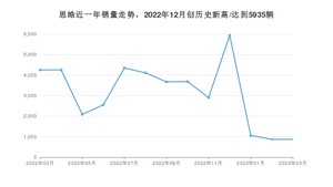 思皓 3月份销量数据发布 同比下降79.49%(2023年)