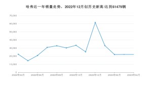 哈弗 4月份销量数据发布 同比下降0.79%(2023年)