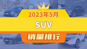 2023年5月SUV销量排行榜，元PLUS位居第二，第一名你绝对想不到