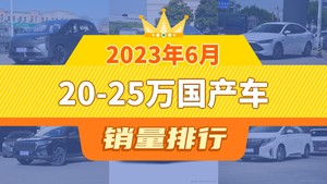 2023年6月20-25万国产车销量排行榜，汉位居第二，第一名你绝对想不到