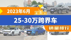 2023年6月25-30万跨界车销量排行榜，探岳X位居第二，第一名你绝对想不到