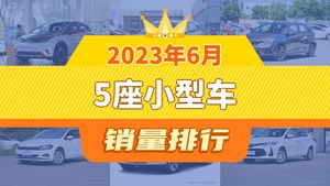 2023年6月5座小型车销量排行榜，海豚以26408辆夺冠