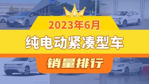 2023年6月纯电动紧凑型车销量排行榜，秦PLUS位居第二，第一名你绝对想不到