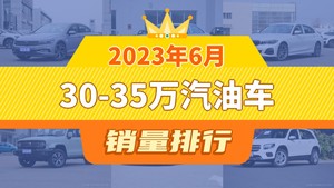 2023年6月30-35万汽油车销量排行榜，奥迪A4L位居第二，第一名你绝对想不到