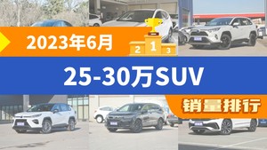 2023年6月25-30万SUV销量排行榜，Model Y以51471辆夺冠，奔驰GLB升至第9名 