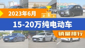 2023年6月15-20万纯电动车销量排行榜，Aion S Plus位居第二，第一名你绝对想不到