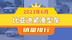 2023年6月比亚迪紧凑型车销量排行榜，驱逐舰05位居第二，第一名你绝对想不到