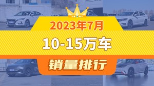 2023年7月10-15万车销量排行榜，朗逸位居第二，第一名你绝对想不到