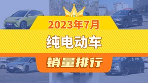 2023年7月纯电动车销量排行榜，元PLUS屈居第三，长安LUMIN成最大黑马